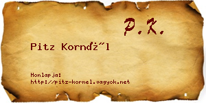 Pitz Kornél névjegykártya