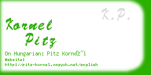 kornel pitz business card